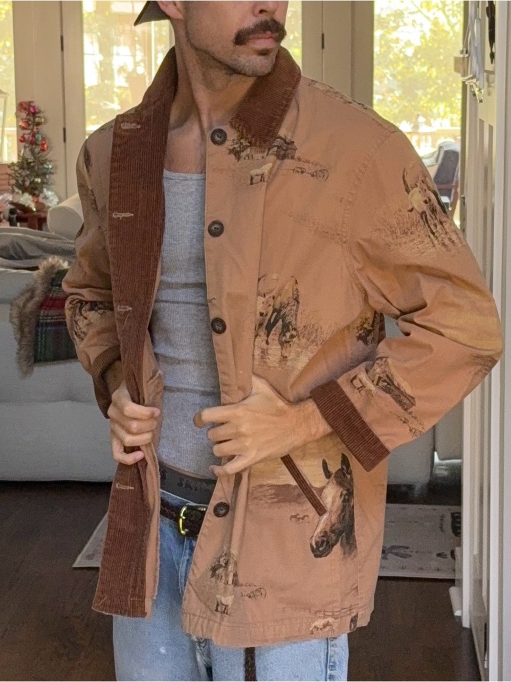 North River Equestrian Horse Print Chore Jacket 🐎